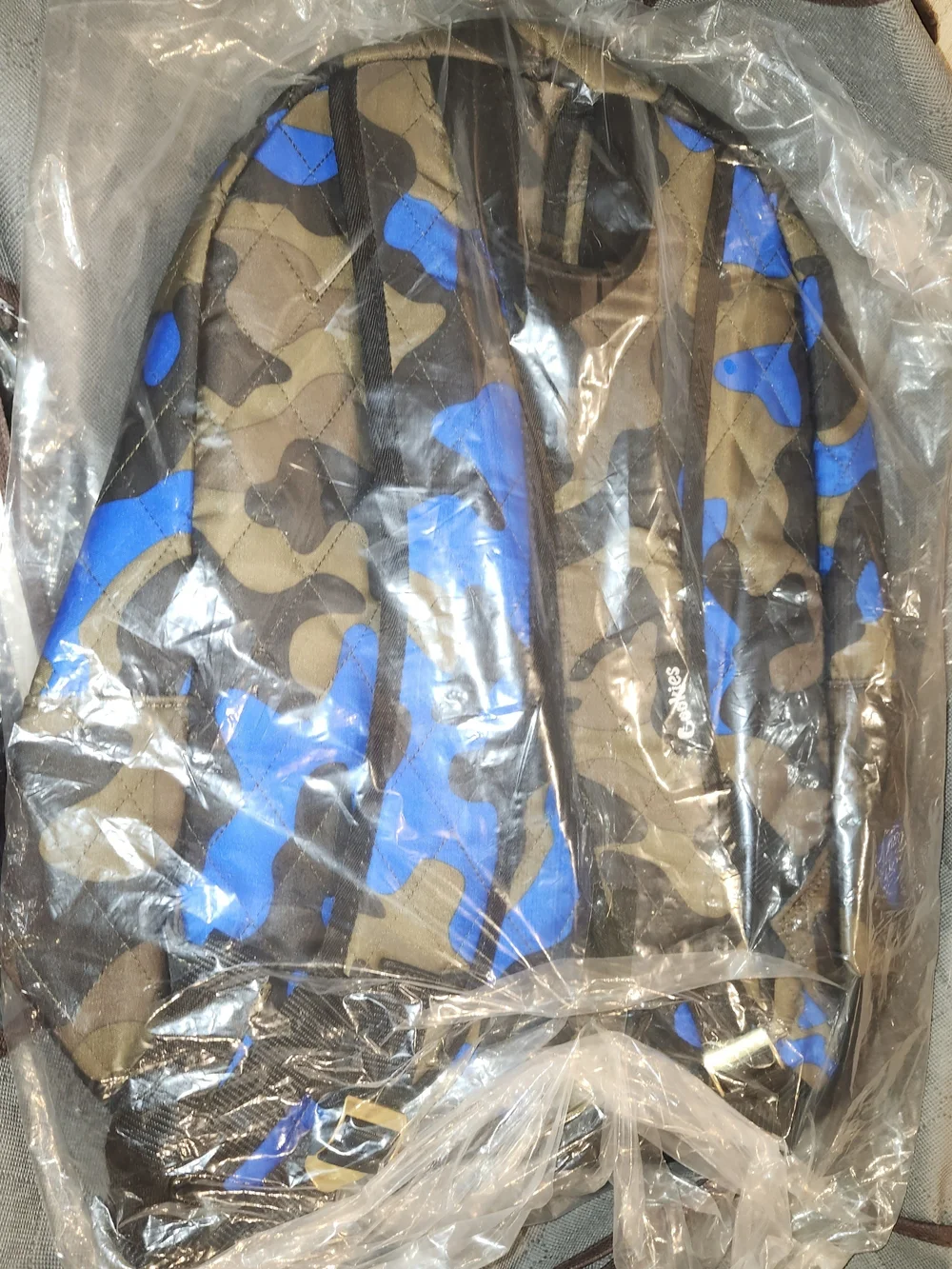 NEW Cookies SF V3 Quilted Smell-Proof Blue Camouflage Backpack